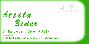 attila bider business card